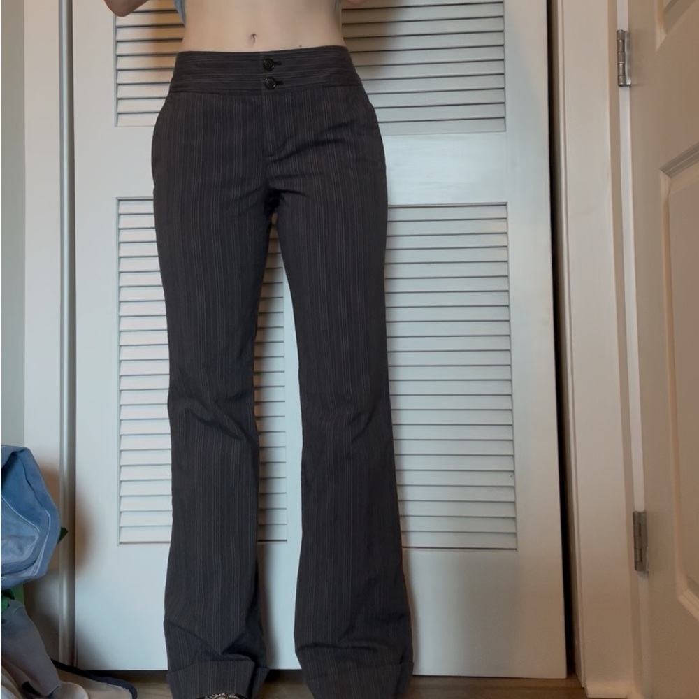 Calvin Klein Gray Pinstripe Trousers